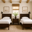  Color_Walnut  Size_Twin  -- Kivo Walnut Solid Wood Twin Bed IMAGE 2