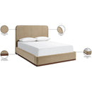  Meridian Rava Beige / Brown Velvet Upholstered King Bed IMAGE 10