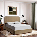  Color_Beige / Brown  Size_King  -- Rava Beige / Brown Velvet Upholstered King Bed IMAGE 2