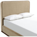  Color_Beige / Brown  Size_Queen  -- Rava Beige / Brown Velvet Upholstered Queen Bed IMAGE 6