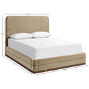  Color_Beige / Brown  Size_Queen  -- Rava Beige / Brown Velvet Upholstered Queen Bed IMAGE 9