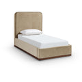  Color_Beige / Brown Size_Twin -- Meridian Rava Upholstered Platform Bed IMAGE 1