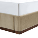  Color_Beige / Brown  Size_Twin  -- Rava Beige / Brown Velvet Upholstered Twin Bed IMAGE 5