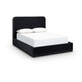 Color_Black / Taupe  Size_Full  -- Rava Black / Taupe Velvet Upholstered Full Bed IMAGE 1