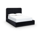  Color_Black / Taupe  Size_Full  -- Rava Black / Taupe Velvet Upholstered Full Bed IMAGE 1