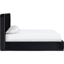  Meridian Rava Black / Taupe Velvet Upholstered Full Bed IMAGE 3