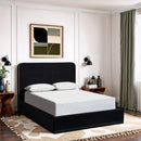 Color_Black / Taupe  Size_Queen  -- Rava Black / Taupe Velvet Upholstered Queen Bed IMAGE 2