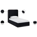  Meridian Rava Black / Taupe Velvet Upholstered Twin Bed IMAGE 10