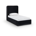  Color_Black / Taupe Size_Twin -- Rava Black / Taupe Velvet Upholstered Twin Bed IMAGE 1