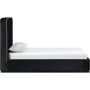 Color_Black / Taupe  Size_Twin  -- Rava Black / Taupe Velvet Upholstered Twin Bed IMAGE 3