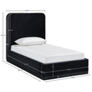  Color_Black / Taupe  Size_Twin  -- Rava Black / Taupe Velvet Upholstered Twin Bed IMAGE 9