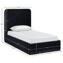  Meridian Rava Black / Taupe Velvet Upholstered Twin Bed IMAGE 9