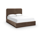  Color_Brown / Beige  Size_Queen  -- Rava Brown / Beige Velvet Upholstered Queen Bed IMAGE 1