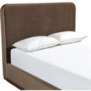  Meridian Rava Brown / Beige Velvet Upholstered Queen Bed IMAGE 6