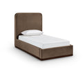  Color_Brown / Beige Size_Twin -- Rava Brown / Beige Velvet Upholstered Twin Bed IMAGE 1