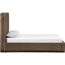  Color_Brown / Beige  Size_Twin  -- Rava Brown / Beige Velvet Upholstered Twin Bed IMAGE 3
