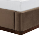  Color_Brown / Beige  Size_Twin  -- Rava Brown / Beige Velvet Upholstered Twin Bed IMAGE 5