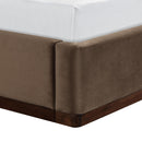  Meridian Rava Brown / Beige Velvet Upholstered Twin Bed IMAGE 5