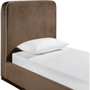  Color_Brown / Beige  Size_Twin  -- Rava Brown / Beige Velvet Upholstered Twin Bed IMAGE 6