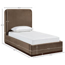  Meridian Rava Brown / Beige Velvet Upholstered Twin Bed IMAGE 9