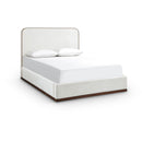  Meridian Rava Cream / Beige Velvet Upholstered Full Bed IMAGE 1