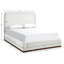  Meridian Rava Cream / Beige Velvet Upholstered Full Bed IMAGE 9