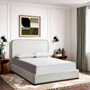  Meridian Rava Cream / Beige Velvet Upholstered King Bed IMAGE 2