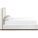  Color_Cream / Beige  Size_King  -- Rava Cream / Beige Velvet Upholstered King Bed IMAGE 3