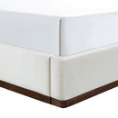  Meridian Rava Cream / Beige Velvet Upholstered King Bed IMAGE 5