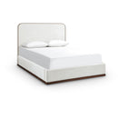  Color_Cream / Beige  Size_Queen  -- Rava Cream / Beige Velvet Upholstered Queen Bed IMAGE 1
