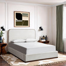  Color_Cream / Beige  Size_Queen  -- Rava Cream / Beige Velvet Upholstered Queen Bed IMAGE 2