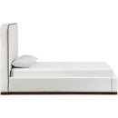  Color_Cream / Beige  Size_Twin  -- Rava Cream / Beige Velvet Upholstered Twin Bed IMAGE 3