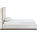  Meridian Rava Cream / Beige Velvet Upholstered Twin Bed IMAGE 3