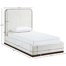  Meridian Rava Cream / Beige Velvet Upholstered Twin Bed IMAGE 9