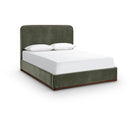  Color_Green / Brown  Size_Full  -- Rava Green / Brown Velvet Upholstered Full Bed IMAGE 1