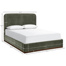  Meridian Rava Green / Brown Velvet Upholstered Full Bed IMAGE 9