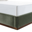  Color_Green / Brown  Size_King  -- Rava Green / Brown Velvet Upholstered King Bed IMAGE 5