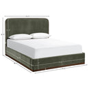  Color_Green / Brown  Size_King  -- Rava Green / Brown Velvet Upholstered King Bed IMAGE 9