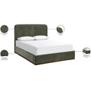  Color_Green / Brown  Size_Queen  -- Rava Green / Brown Velvet Upholstered Queen Bed IMAGE 10