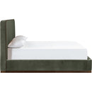  Meridian Rava Green / Brown Velvet Upholstered Queen Bed IMAGE 3