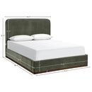  Meridian Rava Green / Brown Velvet Upholstered Queen Bed IMAGE 9