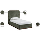  Meridian Rava Green / Brown Velvet Upholstered Twin Bed IMAGE 10