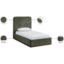  Color_Green / Brown  Size_Twin  -- Rava Green / Brown Velvet Upholstered Twin Bed IMAGE 10