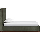  Meridian Rava Green / Brown Velvet Upholstered Twin Bed IMAGE 3