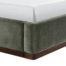  Color_Green / Brown  Size_Twin  -- Rava Green / Brown Velvet Upholstered Twin Bed IMAGE 5
