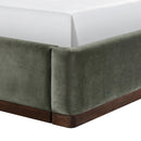  Meridian Rava Green / Brown Velvet Upholstered Twin Bed IMAGE 5