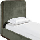  Color_Green / Brown  Size_Twin  -- Rava Green / Brown Velvet Upholstered Twin Bed IMAGE 6