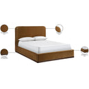  Meridian Rava Saddle / Brown Velvet Upholstered Full Bed IMAGE 10