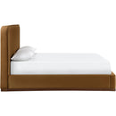  Meridian Rava Saddle / Brown Velvet Upholstered King Bed IMAGE 3