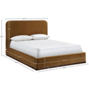  Color_Saddle / Brown  Size_Queen  -- Rava Saddle / Brown Velvet Upholstered Queen Bed IMAGE 9